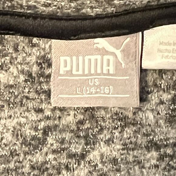 PUMA Collared Jacket Gray Youth 14-16 Long Sleeves Zipper Pockets - Picture 4 of 14